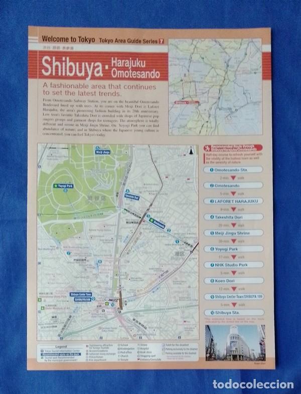 Folletos de turismo: mapa Shibuya Harajuku Omotesando tokyo guide