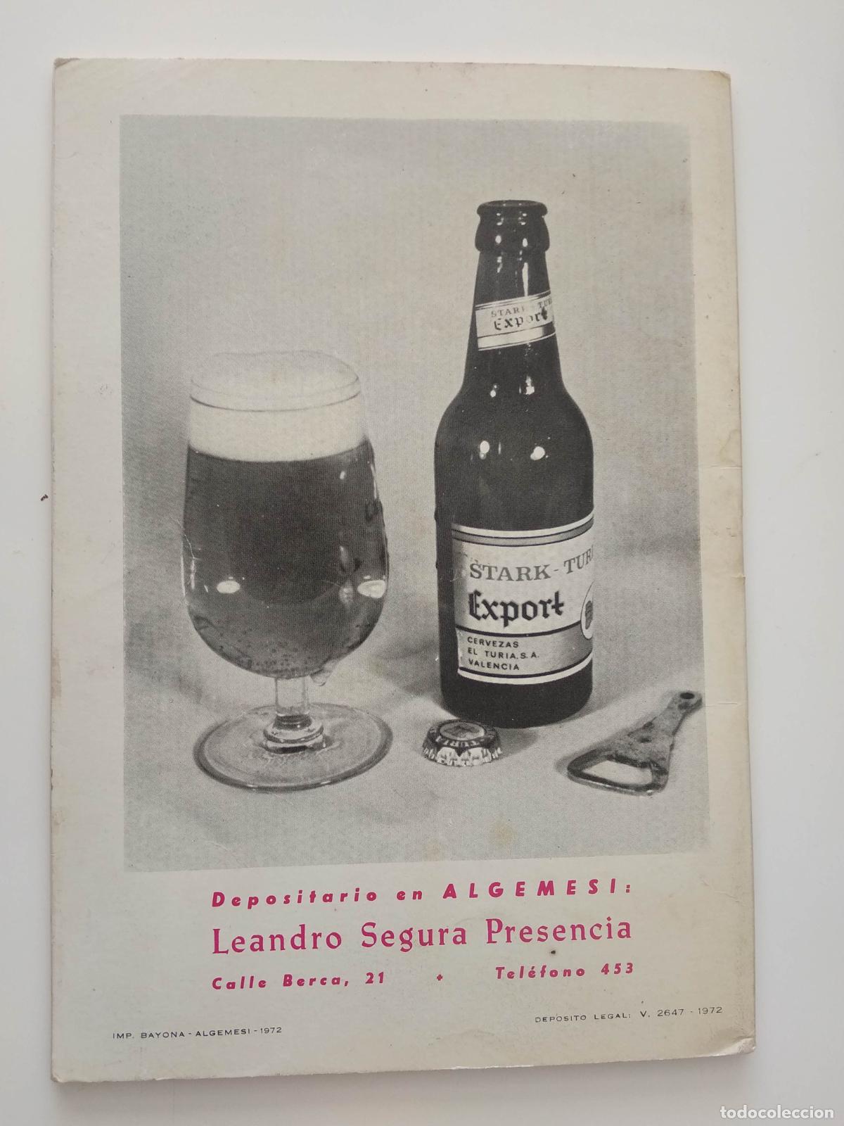 Folletos de turismo: PROGRAMA ALGEMESI DE FERIA Y FIESTAS A&Ntilde;O 1972 - Foto 5