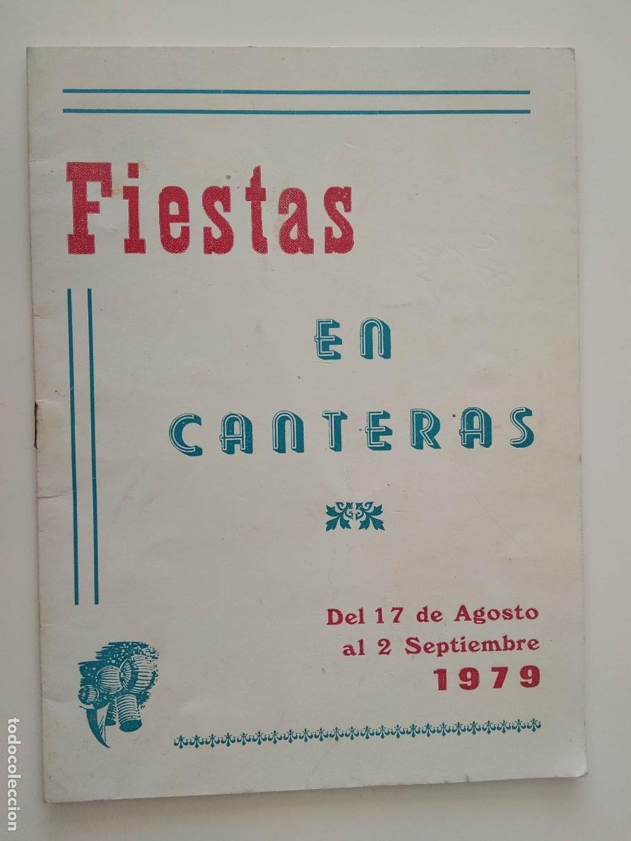 Tourismusbrosch&uuml;ren: PROGRAMA DE FIESTAS EN CANTERAS CARTAGENA A&Ntilde;O 1979