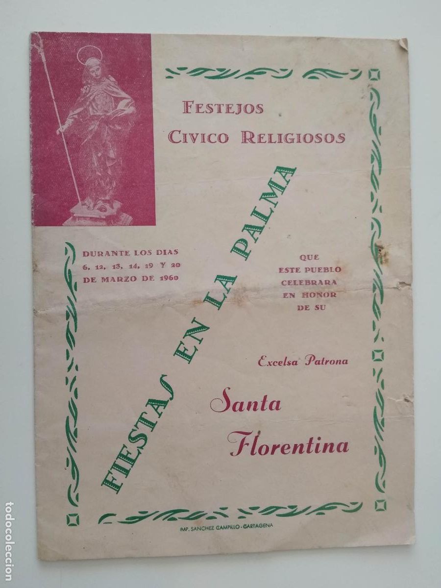 Tourismusbrosch&uuml;ren: PROGRAMA DE FIESTAS EN LA PALMA FESTEJOS CIVICOS RELIGIOSOS A&Ntilde;O 1960