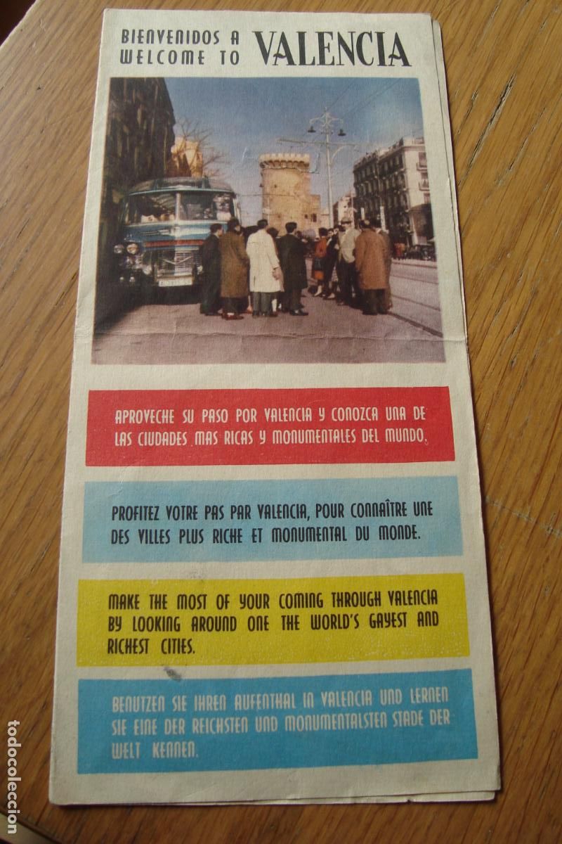 Tourismusbrosch&uuml;ren: ANTIGUO DIPTICO TURISMO VALENCIA 1959. VIAJES INTERNACIONAL EXPRESO