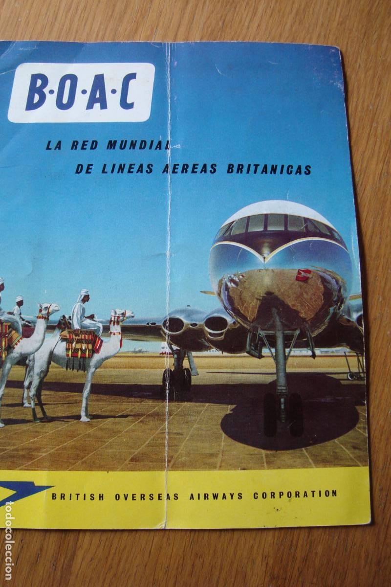 Brochures de tourisme: ANTIGUO FOLLETO. BOAC LINEAS AEREAS BRITANICAS. BRITISH OVERSEAS AIRWAYS CORPORATION. TEXTO ESPA&Ntilde;OL