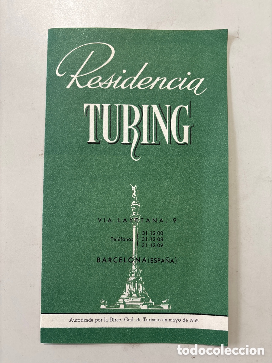 Brochures de tourisme: RESIDENCIA TURING. BARCELONA.