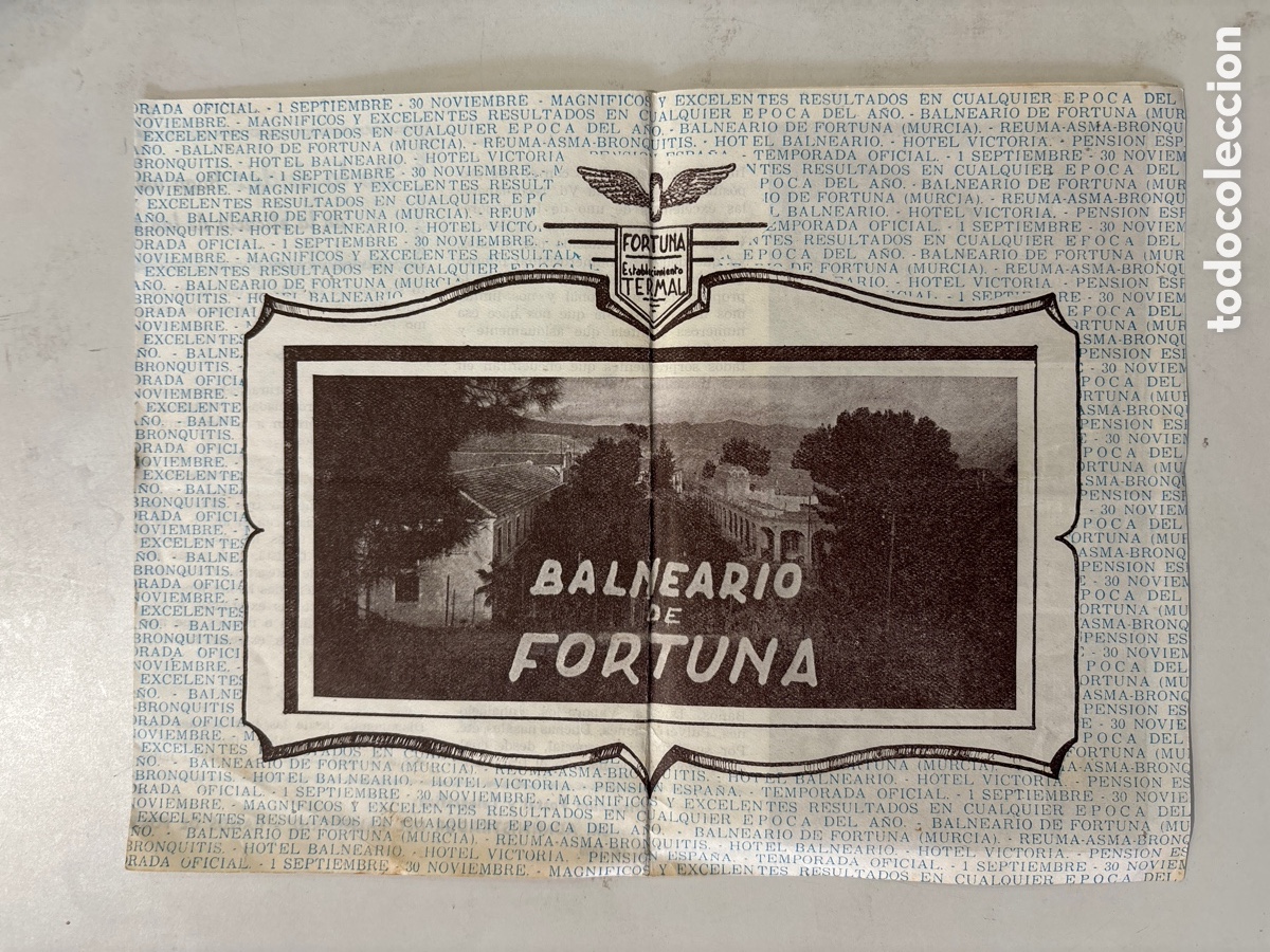 Brochures de tourisme: BALNEARIO DE FORTUNA. MURCIA. DIPTICO.