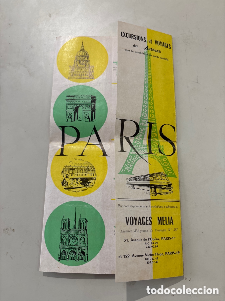Tourismusbrosch&uuml;ren: EXCURSIONS ET VOYAGES EN AUTOCAR. PARIS. VOYAGES MELI&Aacute;.