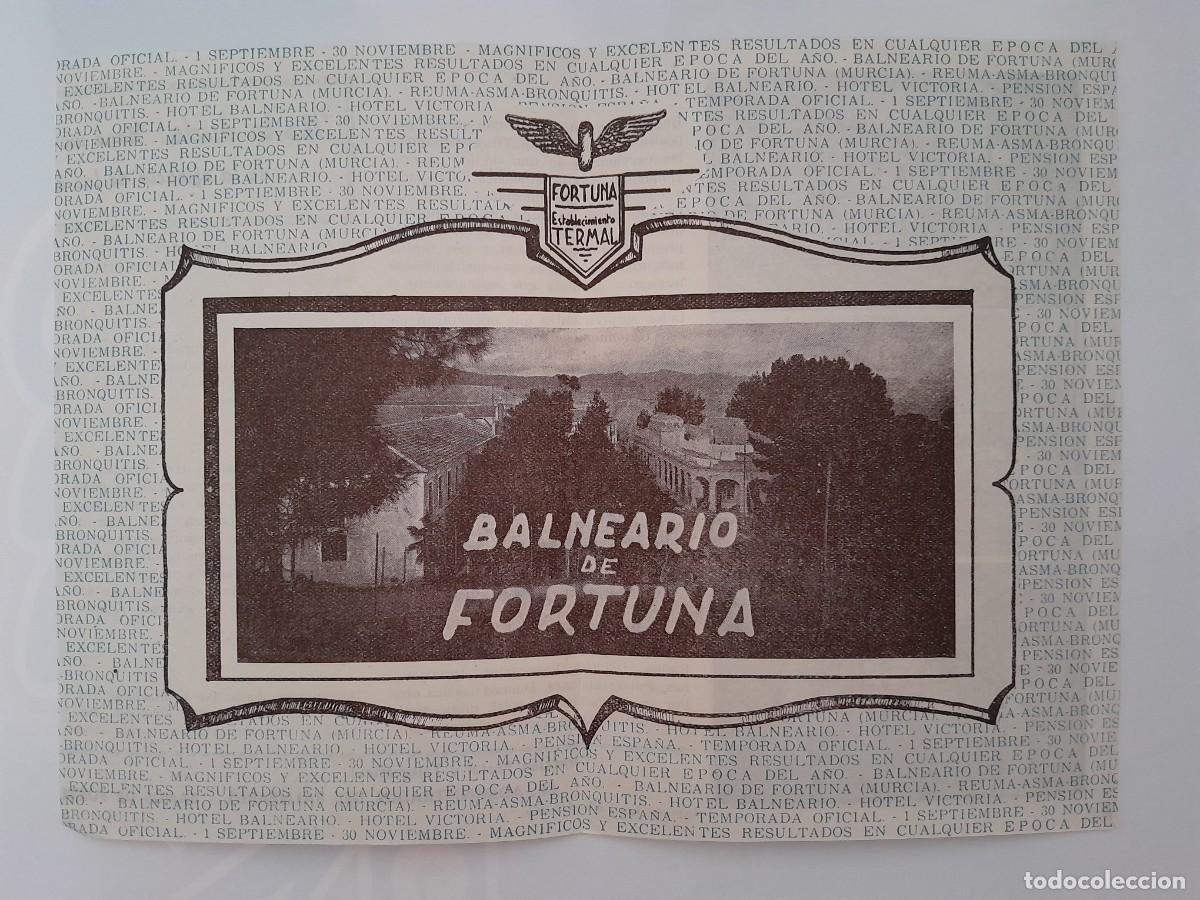 Folhetos de turismo: ANTIGUO FOLLETO TURISMO BALNEARIO DE FORTUNA MURCIA RV