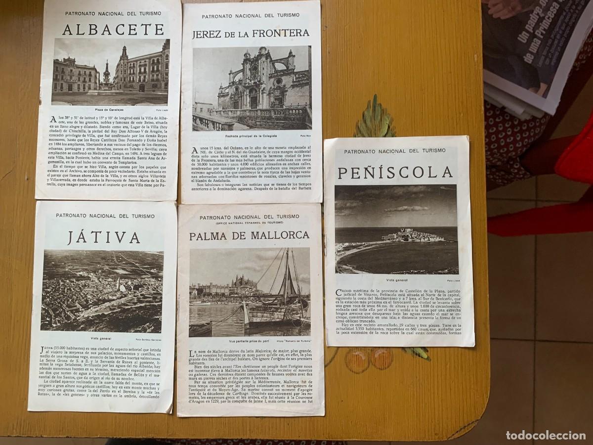 Tourismusbrosch&uuml;ren: Patronato Nacional Turismo (1930) Folletos: Albacete, J&aacute;tiva, Pe&ntilde;&iacute;scola, Palma M. y Jerez