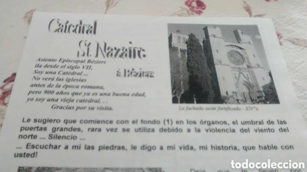 Folletos de turismo: CATEDRAL DE ST. NAZAIRE. BEZIERS. FRANCIA. FOLLETO