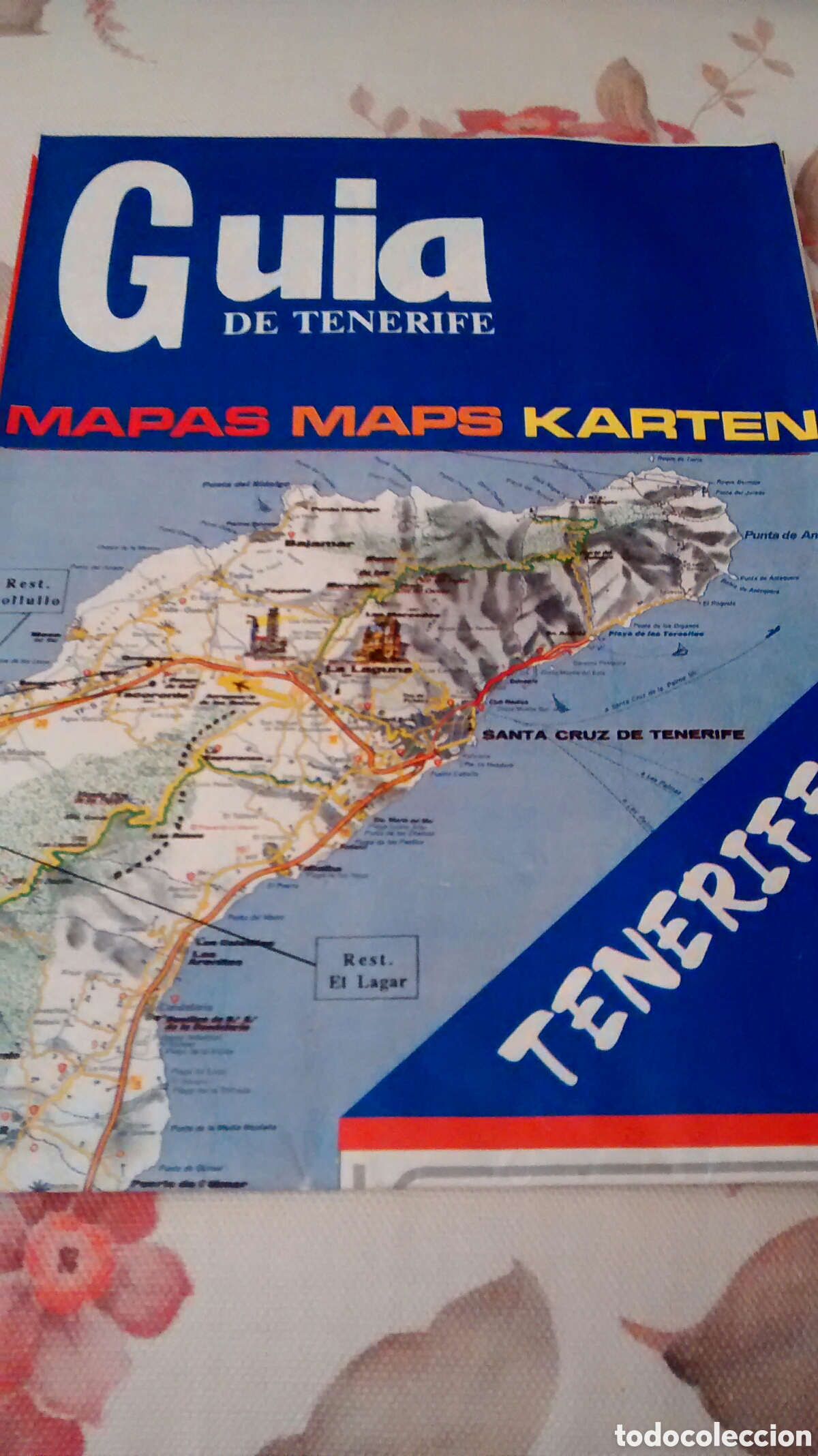 Folletos de turismo: MAPA DE TENERIFE. PLANOS DE PUERTO DE LA CRUZ, LAS AMERICAS, COSTA DEL SILENCIO, LOS CRISTIANOS
