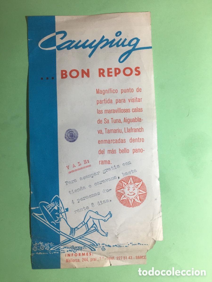 Tourismusbrosch&uuml;ren: BAGUR GIRONA CAMPING BON REPOS MAPA Y VALE ACAMPAR GRATIS hasta 8 d&iacute;as 4 personas