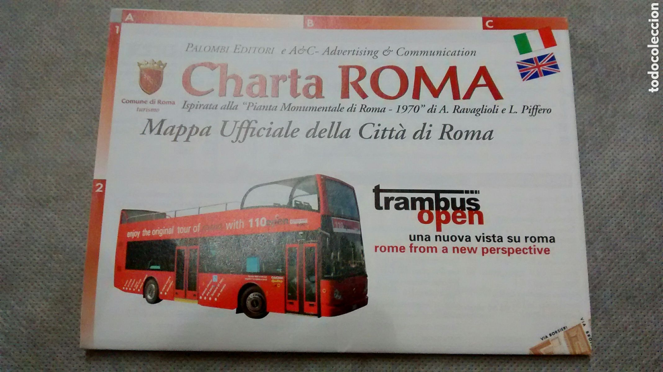 Folhetos de turismo: CHARTA ROMA. PLANO DE ROMA EN ITALIANO E INGLES