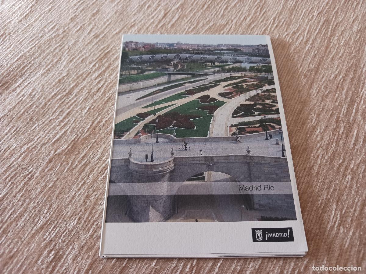 Folhetos de turismo: madrid rio, puentes gemelos, jardines de aniceto marinas puente de toledo, desplegable