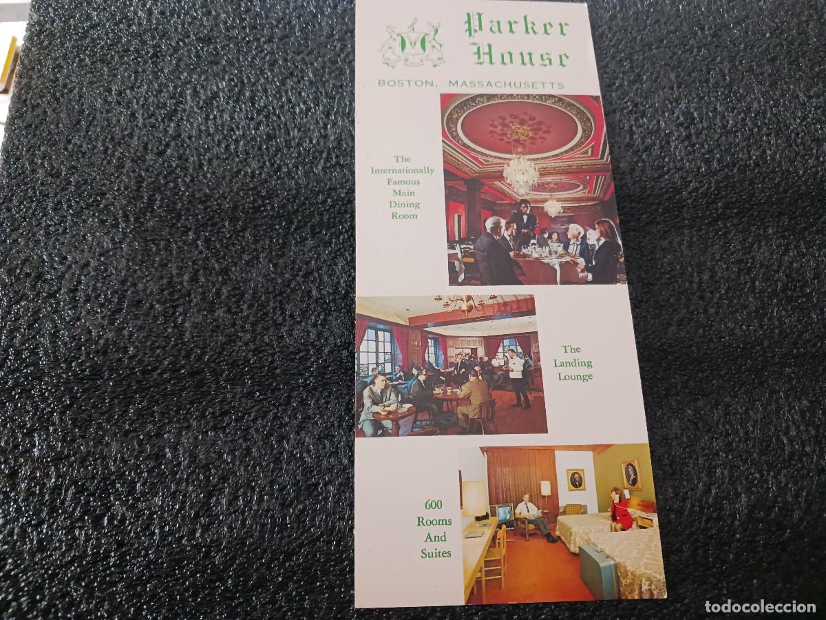 Folhetos de turismo: tarjeton de hotel parker house de boston, massachusetts
