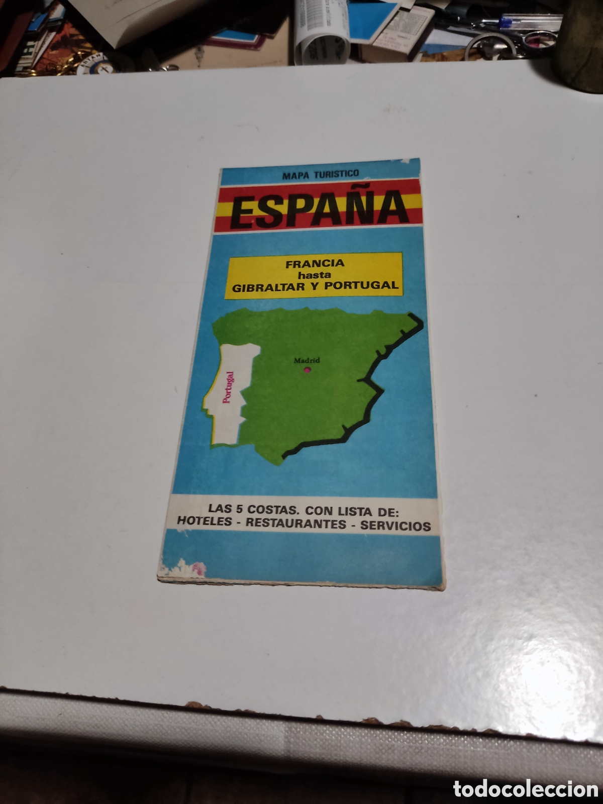 Folhetos de turismo: Mapa tur&iacute;stico Espa&ntilde;a Francia hasta Gibraltar y Portugal