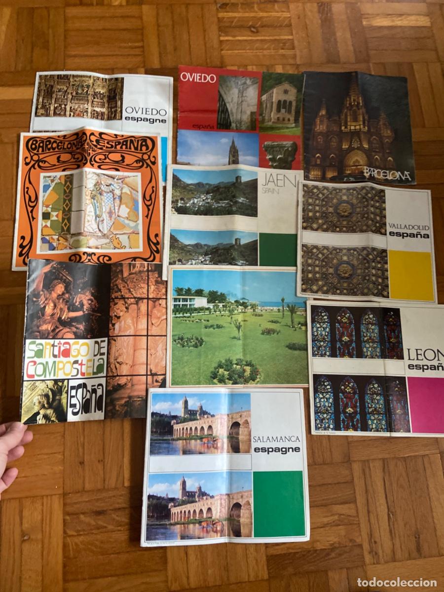 Folletos de turismo: Lote de 9 folletos publicitarios turismo Espa&ntilde;a Barcelona Jaen Oviedo Santiago Salamanca Valladolid