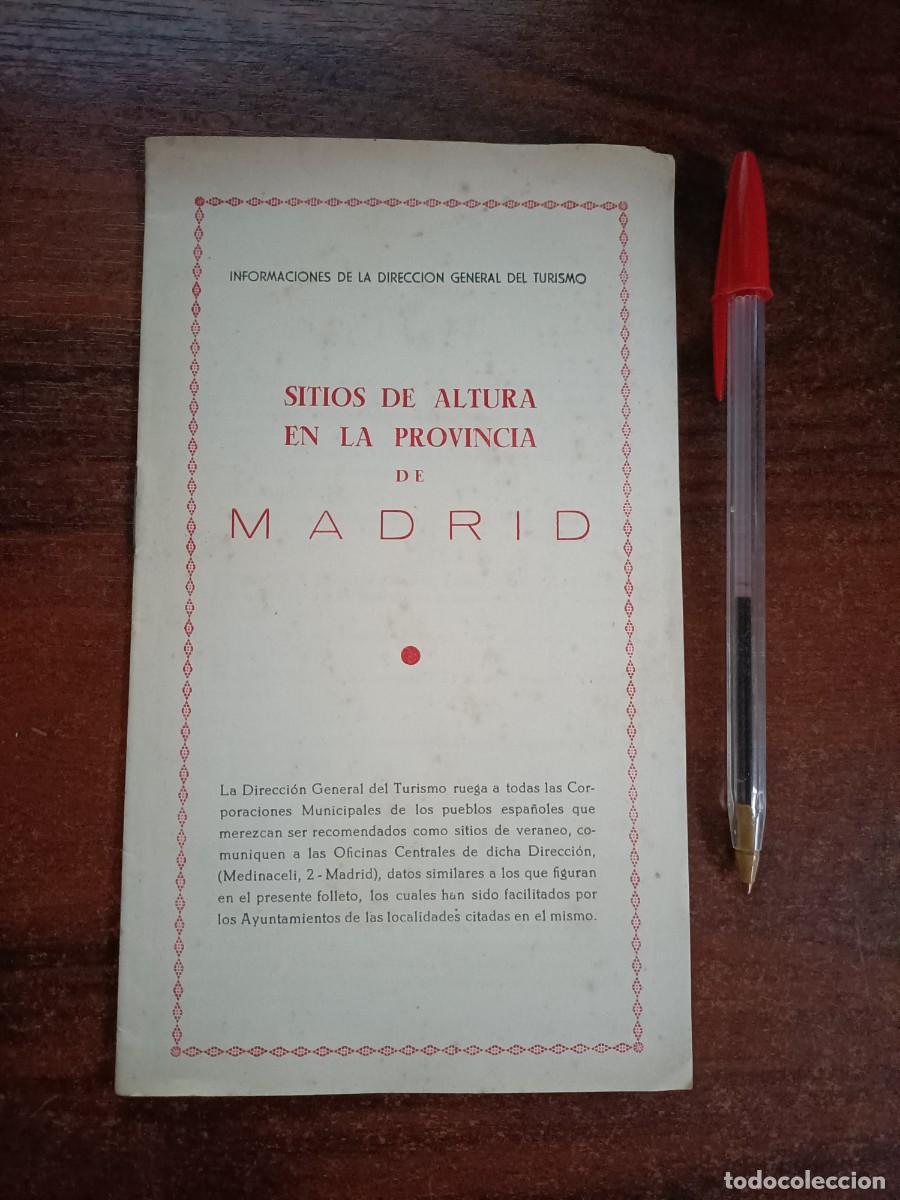 Brochures de tourisme: SITIOS DE ALTURA EN LA PROVINCIA DE MADRID. DIRECCI&Oacute;N GENERAL DE TURISMO. 1948