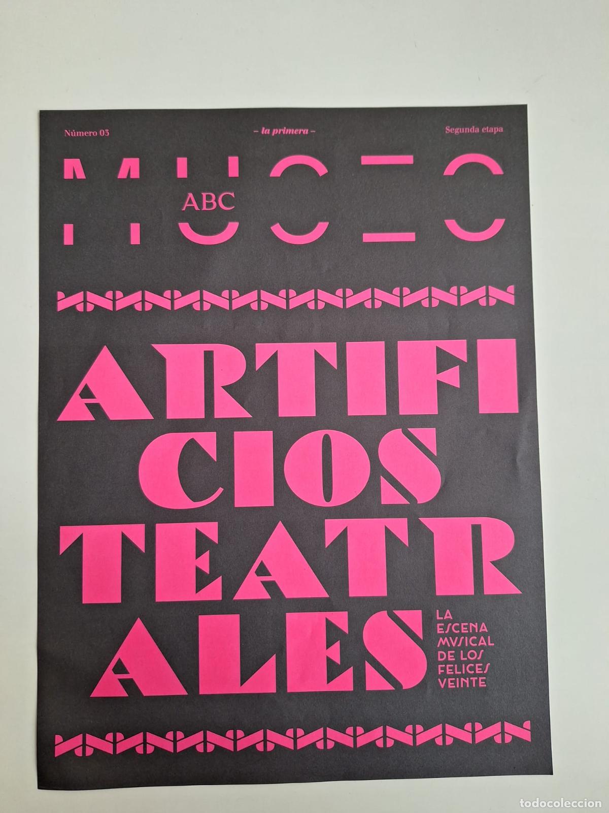 Folletos de turismo: Hoja volandera expo Artificios Teatrales La escena musical de los felices veinte Museo ABC
