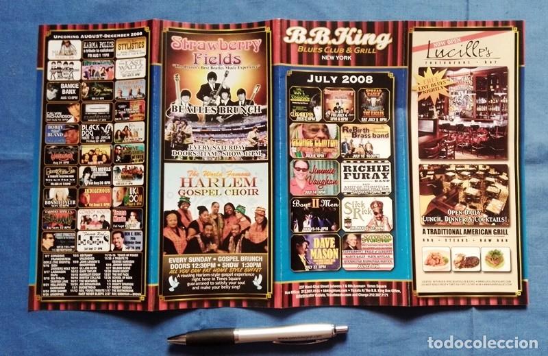 Brochures de tourisme: folleto B.B.King Blues Club & Grill New York 2008