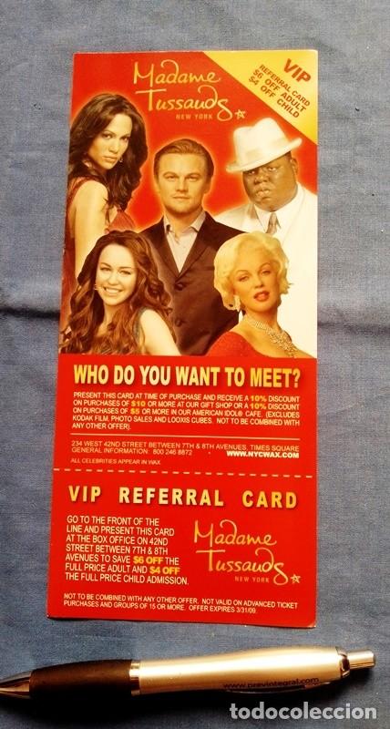 Brochures de tourisme: folleto Madame Tussauds museo cera New York