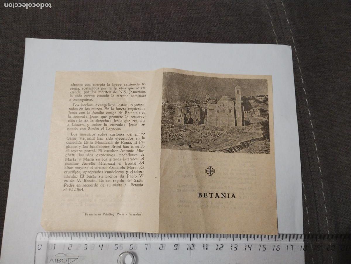 Brochures de tourisme: D&iacute;ptico Folleto tur&iacute;stico Betania. Jerusalem.