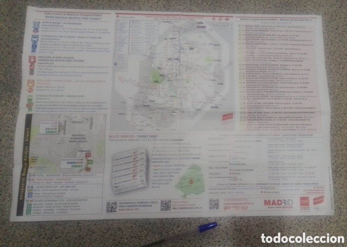 Tourismusbrosch&uuml;ren: folleto Plano de Madrid Metro y Cercanias escrito