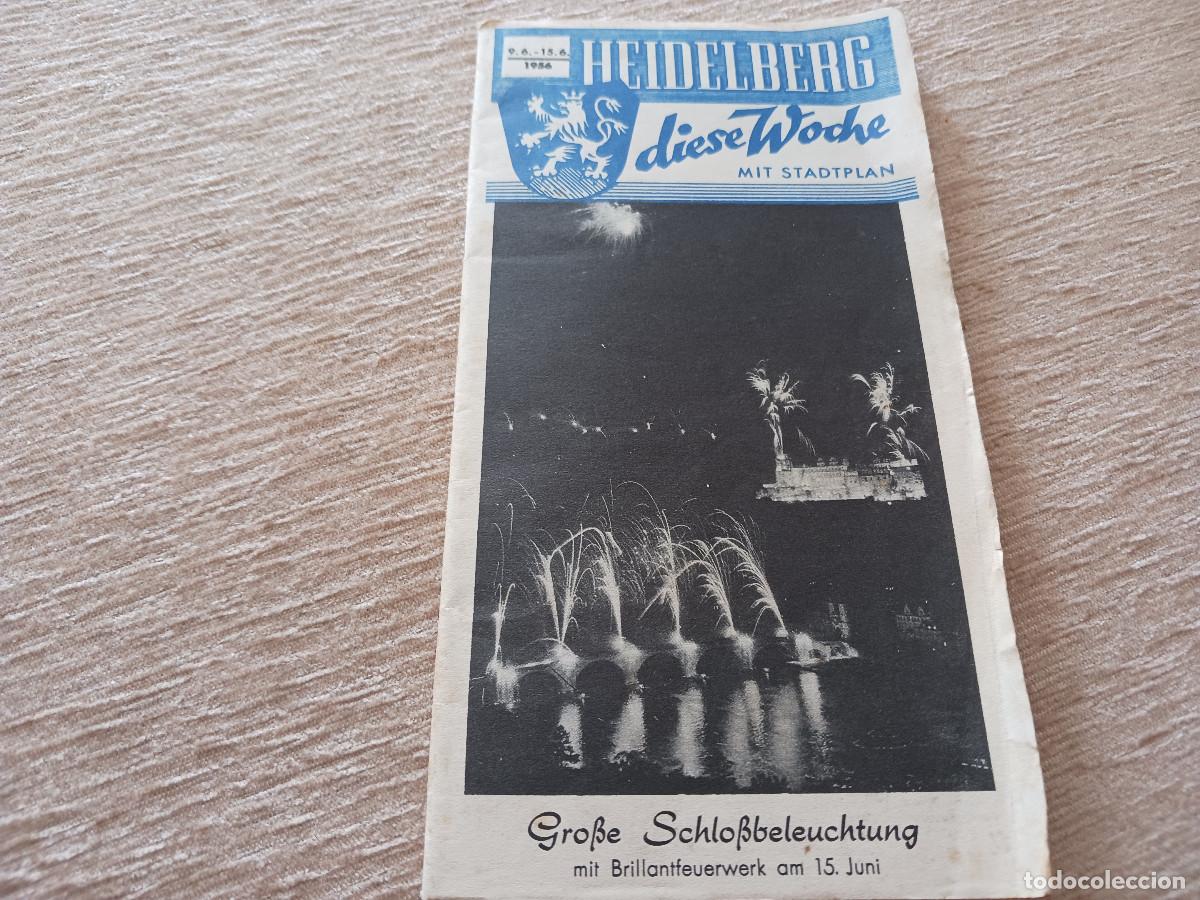 Tourismusbrosch&uuml;ren: librito con paginas desplegables de heidelberg, amplia informacion con plano, 1956