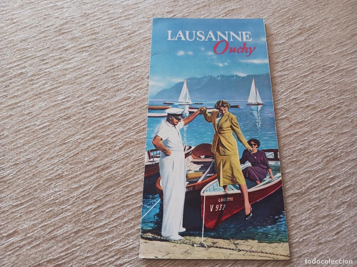 Tourismusbrosch&uuml;ren: desplegable de lausanne ouchy, suiza, lac leman, abierto 40 x 21 cm. aprox.