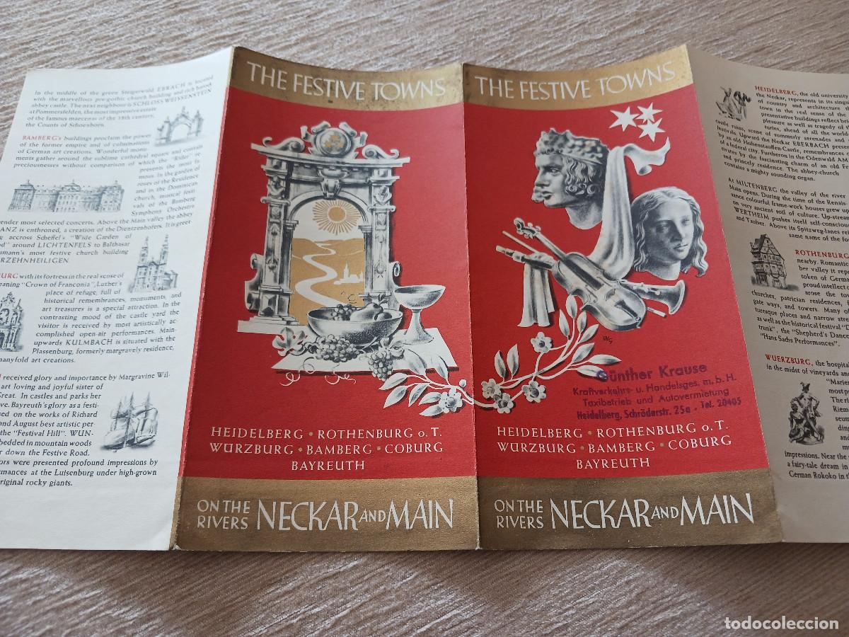Tourismusbrosch&uuml;ren: antiguo desplegable de the festive towns, ciudades festivas a orillas de los rios neckar y main