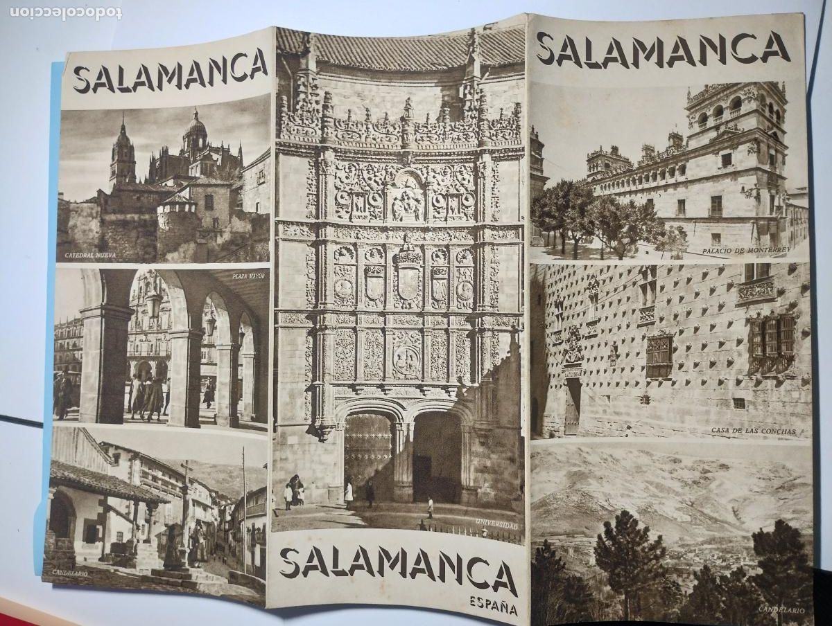 Brochures de tourisme: FOLLETO TURISMO Salamanca. Tr&iacute;ptico A&ntilde;os 40-50. 24 x 11 cm. cerrado