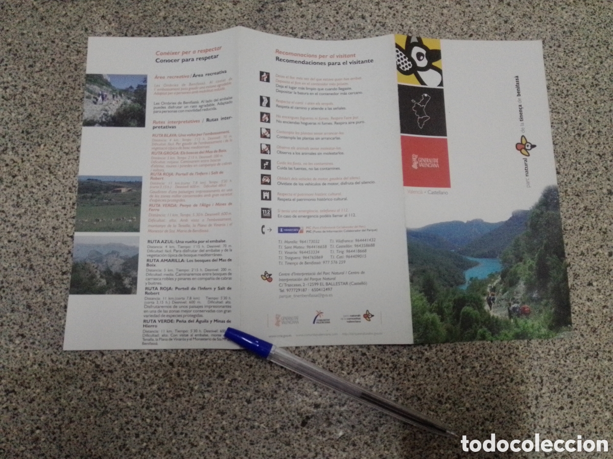 Tourismusbrosch&uuml;ren: folleto Parc Natural Tinen&ccedil;a de Benifassa Valencia Castellano