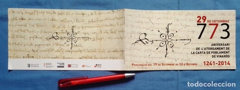 Tourismusbrosch&uuml;ren: folleto programaci&oacute; 773 carta poblament Vinar&ograve;s