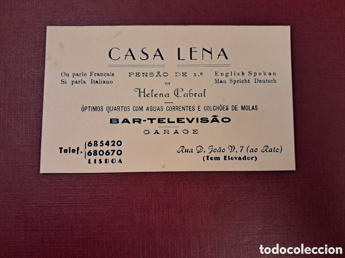 Travel Brochures: Tarjeta Casa LENA ((Lisboa)