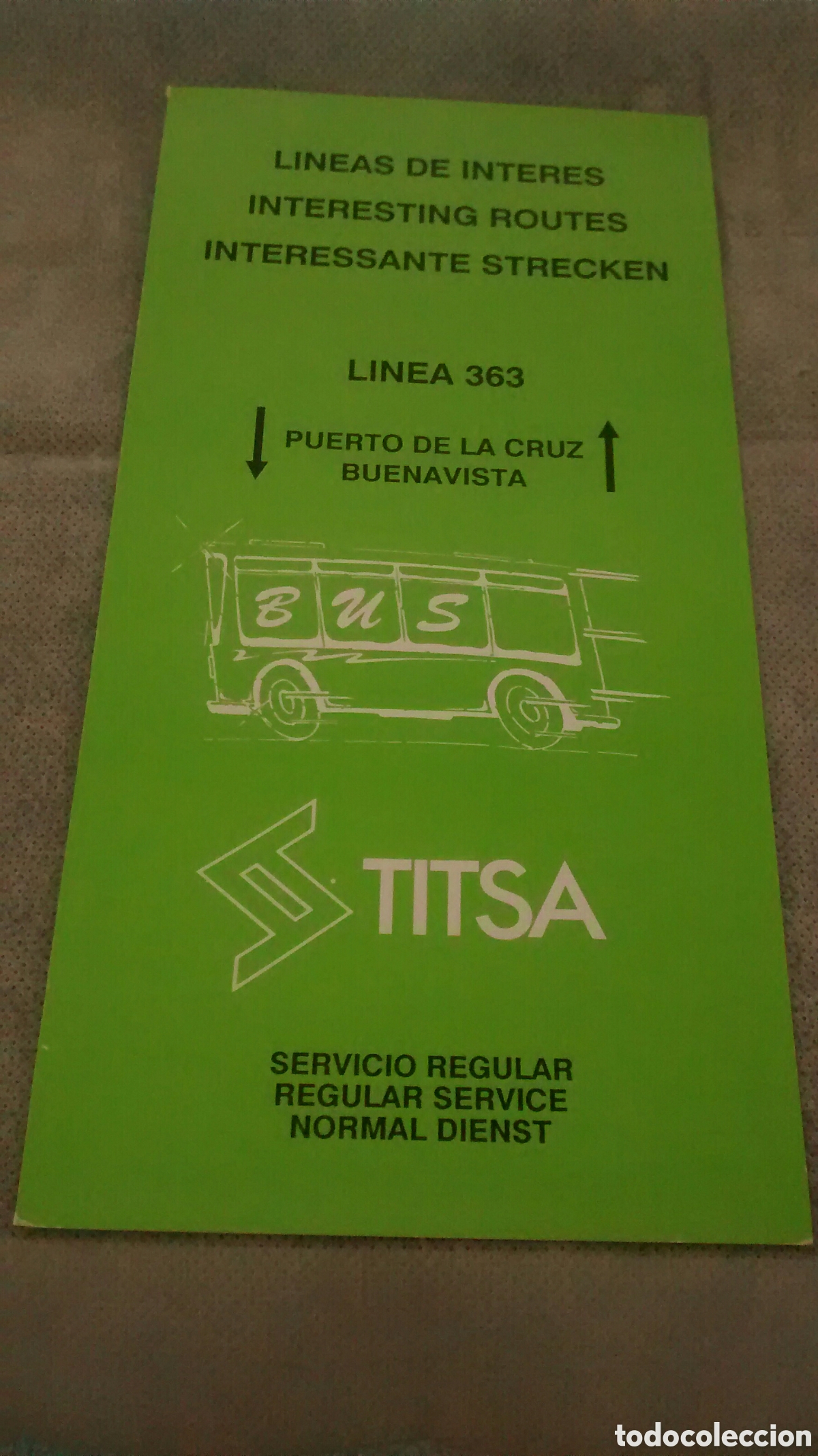 Folletos de turismo: TRAYECTO BUS 363 PUERTO DE LA CRUZ- BUENAVISTA