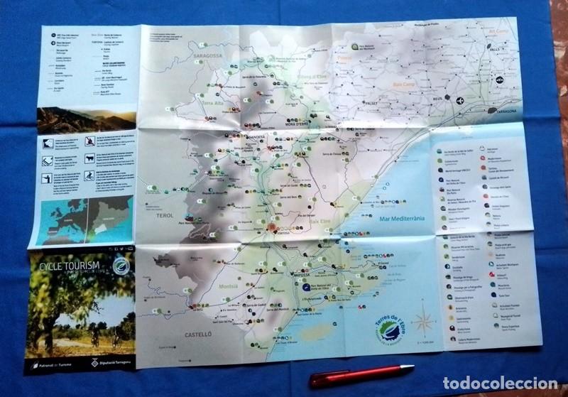 Folhetos de turismo: Folleto Cicloturisme mapa Rivera d&acute;Ebre-Montsi&agrave;. Riva-roja d&acute;Ebre-Alcanar Tarragona