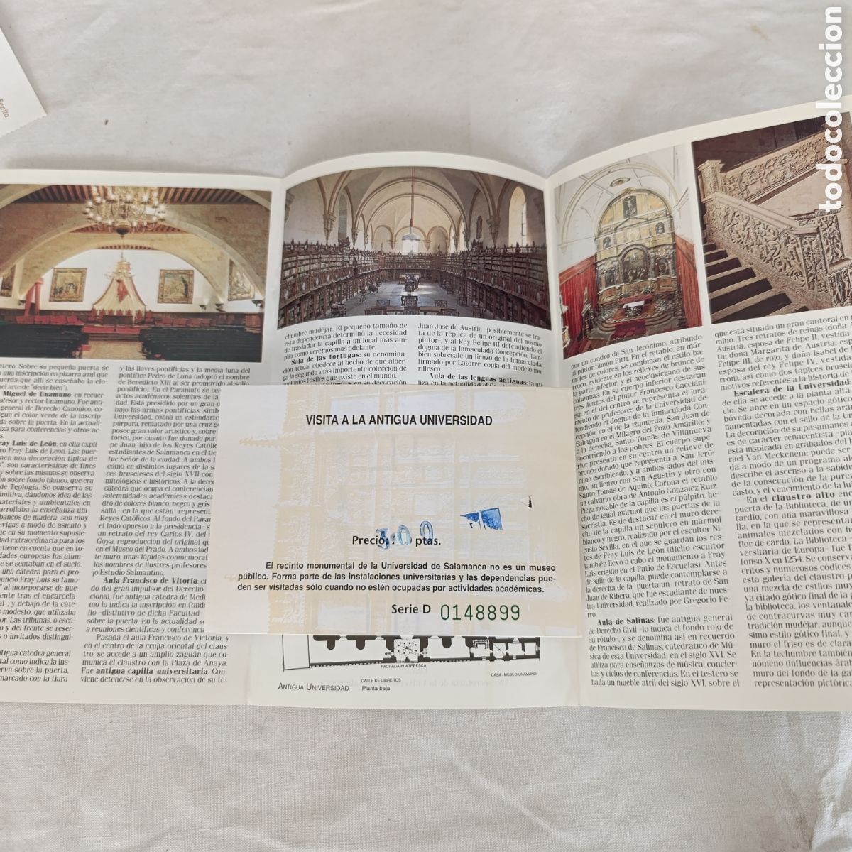 Travel Brochures: UNIVERSIDAD DE SALAMANCA,ANTIGUO FOLLETO Y ENTRADA