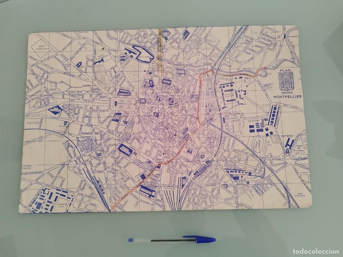 Brochures de tourisme: Antiguo plano,mapa urbano de montpellier. Francia, Paris.