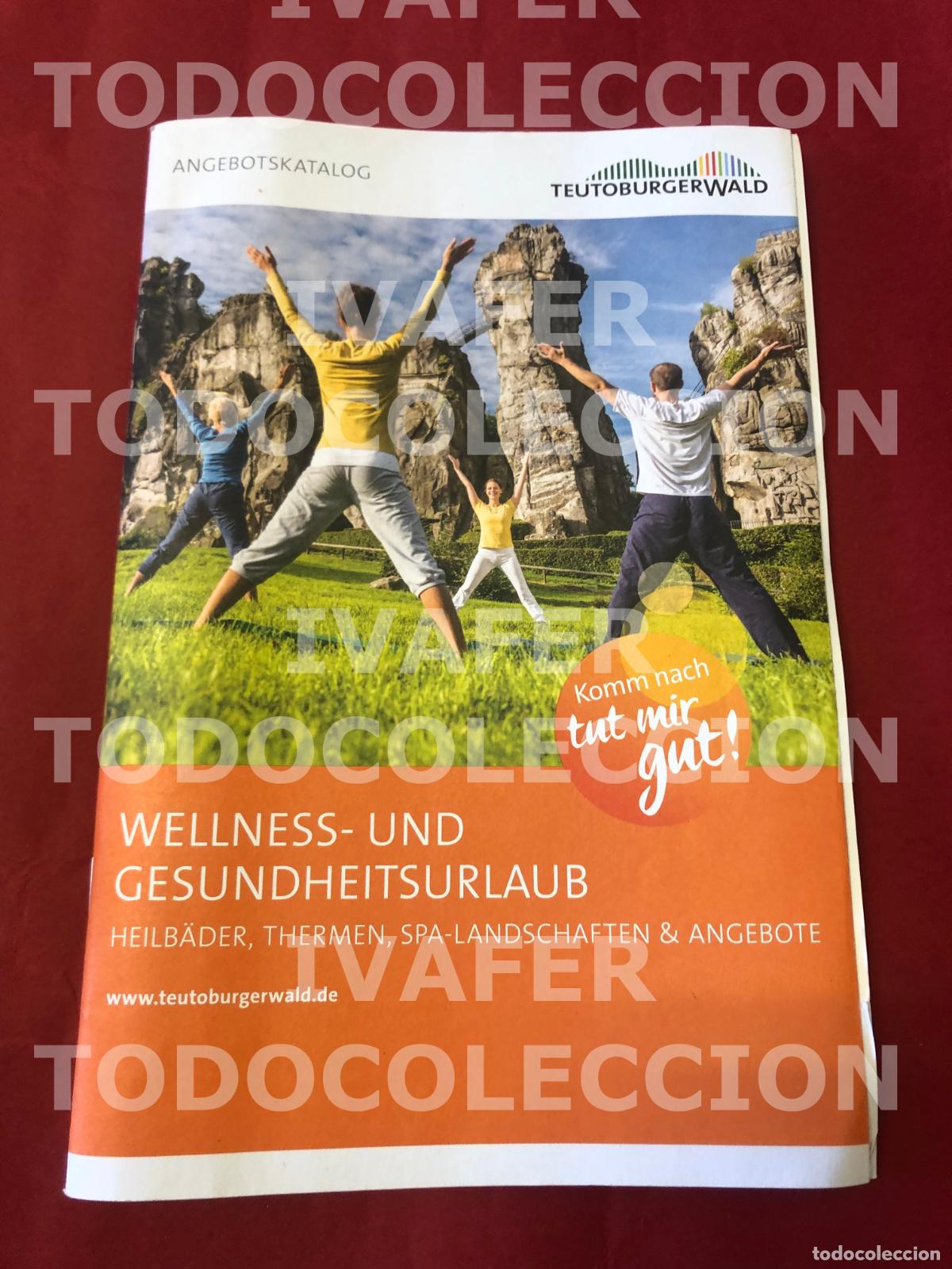 Folletos de turismo: FOLLETO TAMA&Ntilde;O REVISTA CON MAPA DE LUGARES SALUD Y BIENESTAR,COMARCA BOSQUE DE TEUTEBURGO, ALEMANIA