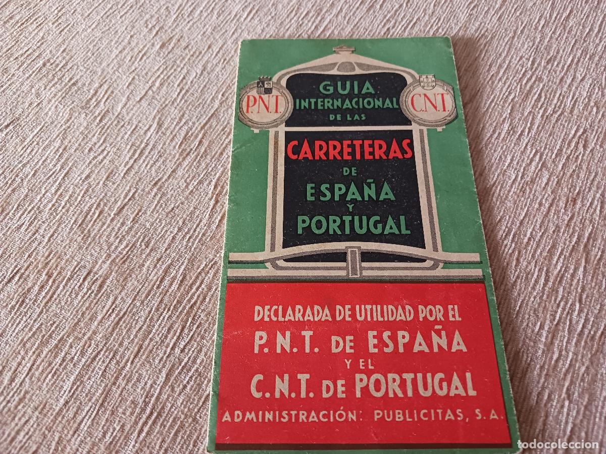 Brochures de tourisme: antiguo desplegable, guia de carreteras de espa&ntilde;a y portugal, lapiz termosan