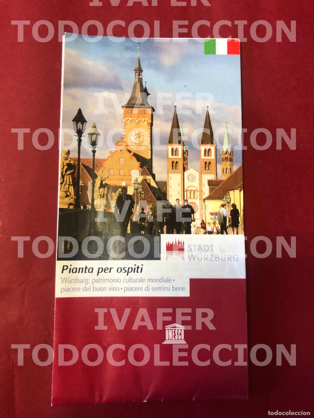 Folletos de turismo: FOLLETO TURISTICO Y MAPA DE WURZBURG, ALEMANIA, PATRIMONIO DE LA HUMANIDAD, EN ITALIANO