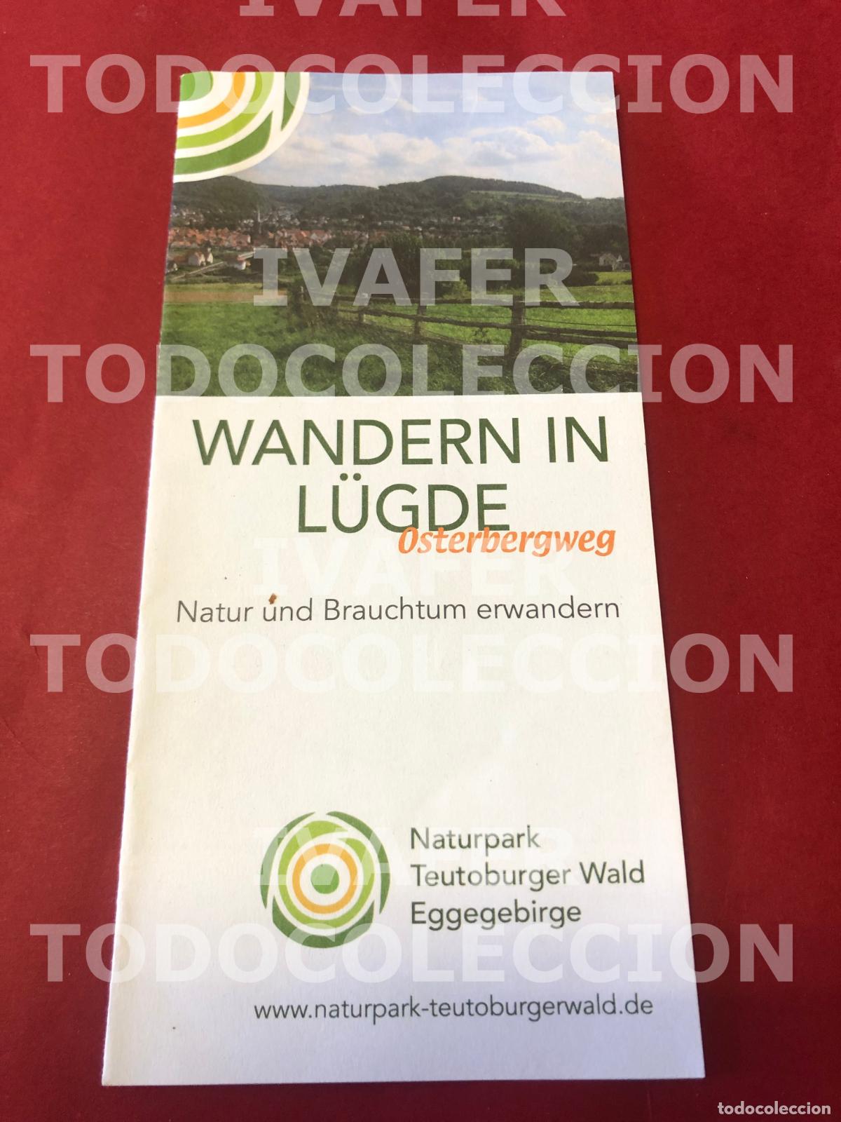 Brochures de tourisme: FOLLETO TURISTICO CON MAPA, SENDERISMO EN PARQUE NATURAL BOSQUE DE TEUTOBURGO, ALEMANIA, EN ALEMAN
