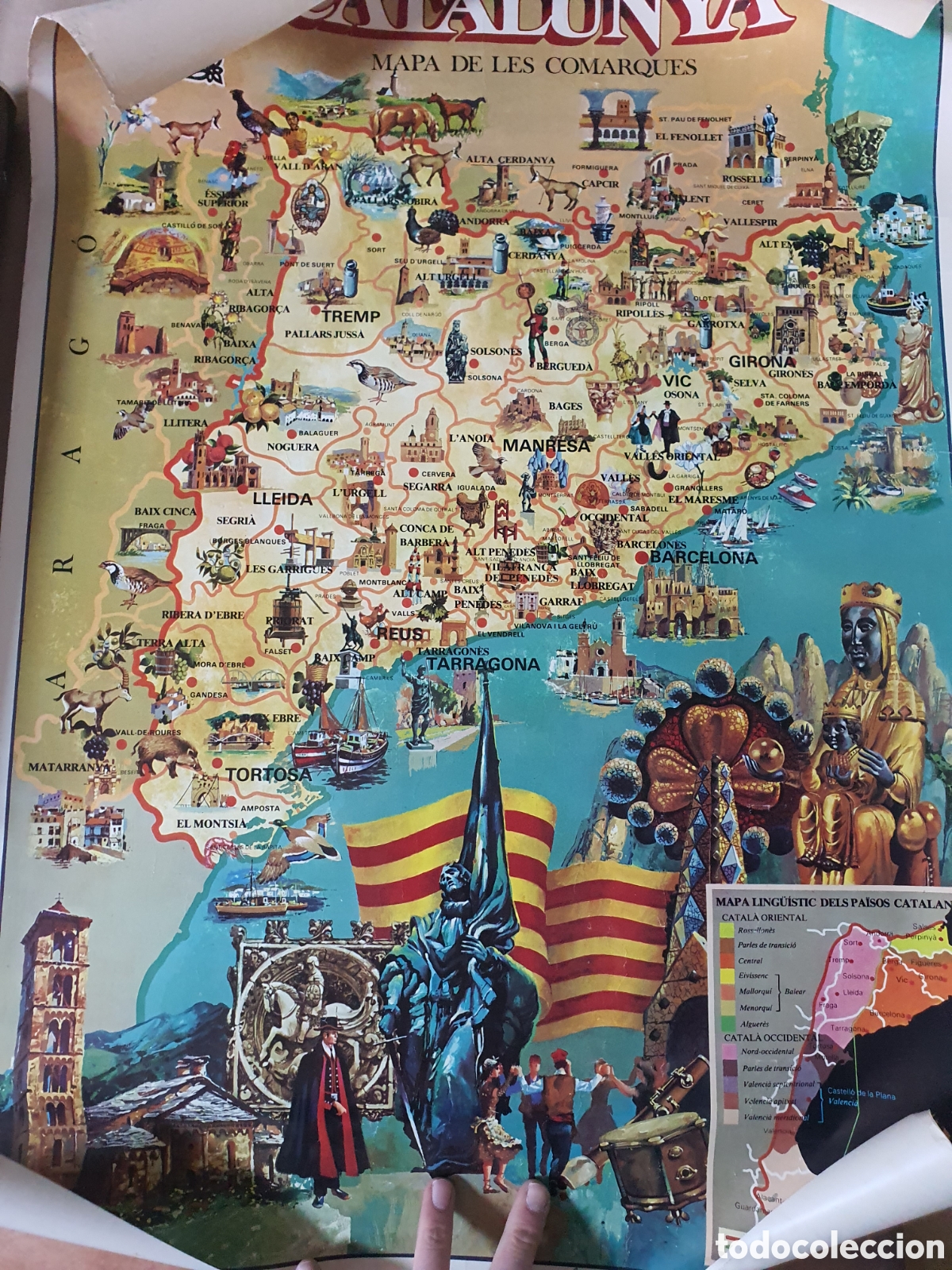 Brochures de tourisme: BONITO MAPA DE LAS COMARCAS DE CATALU&Ntilde;A 57X85 CM.