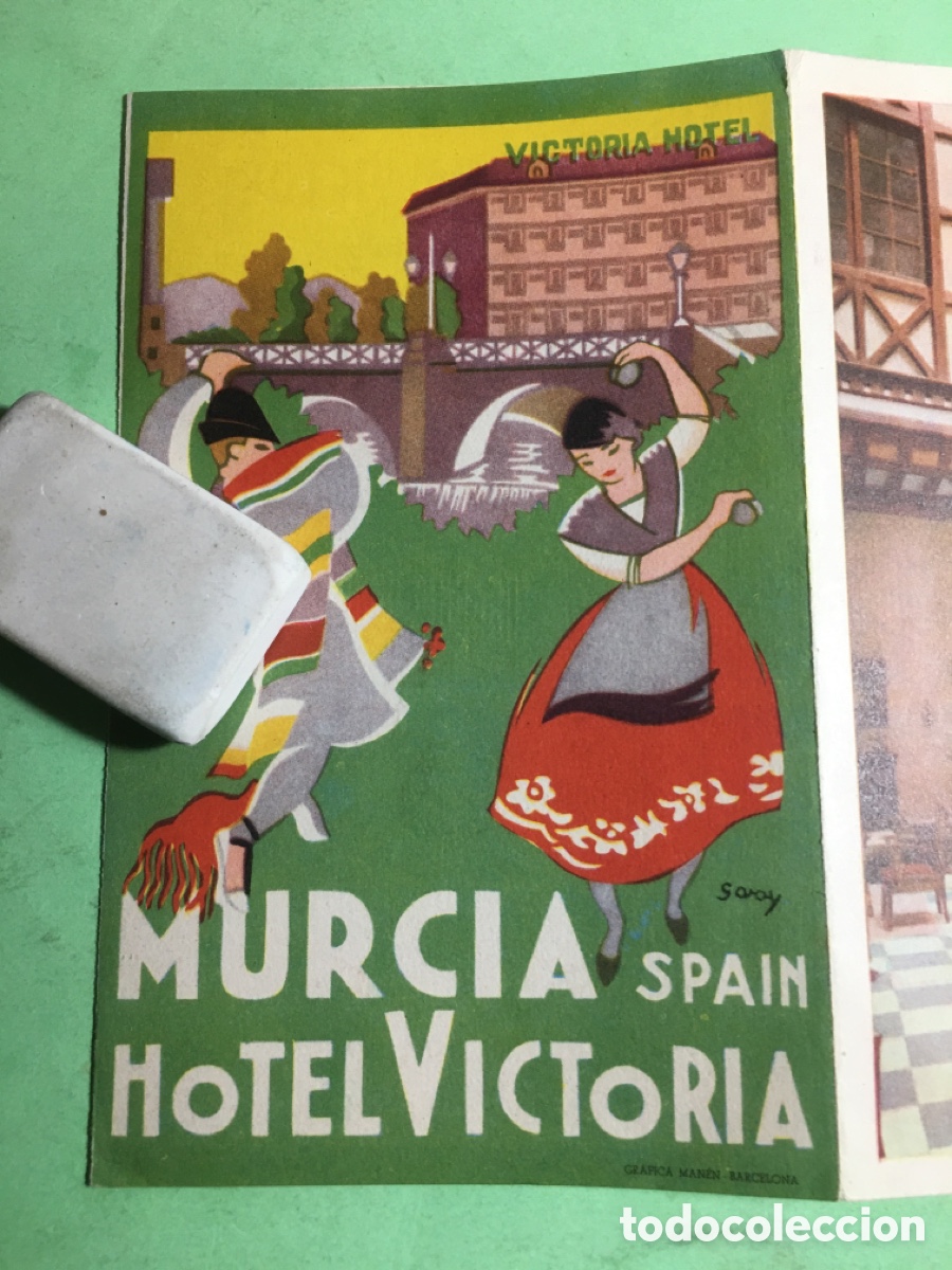Folletos de turismo: MURCIA ANTIGUO Y COLORIDO FOLLETO DEL HOTEL REINA VICTORIA (SPAIN)
