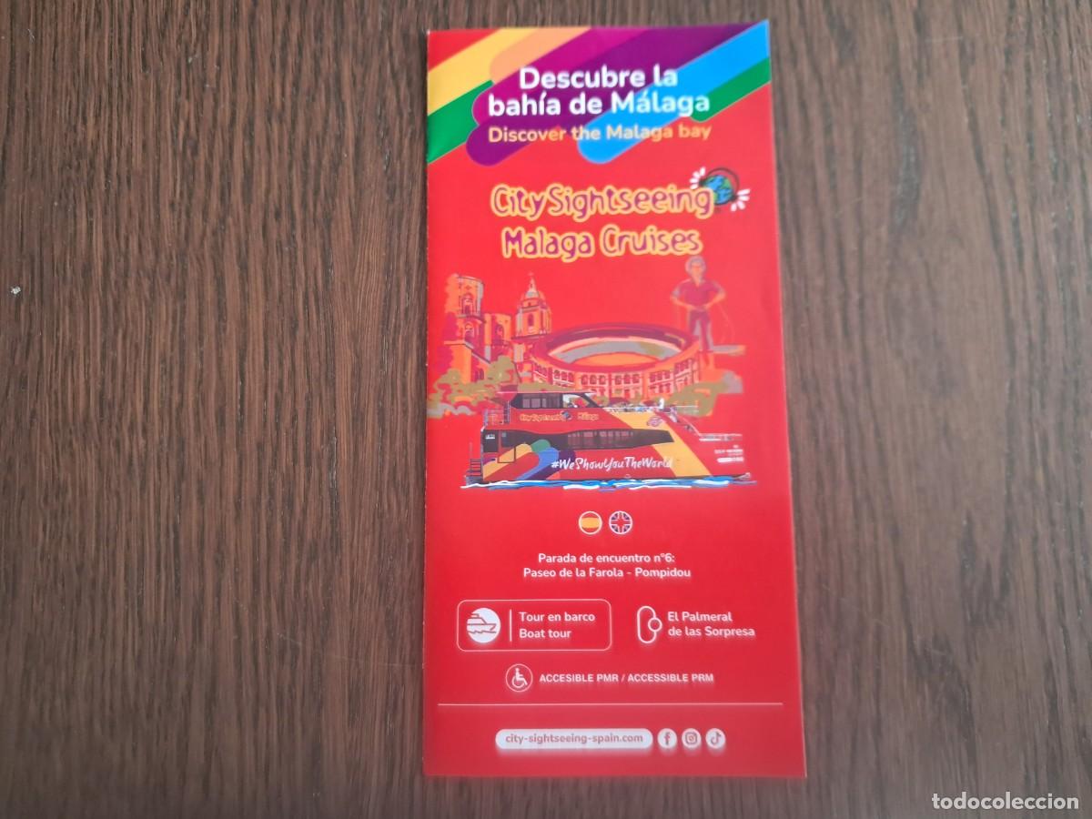 Brochures de tourisme: folleto de turismo, Citysighteeing, transporte mar&iacute;timo bah&iacute;a de M&aacute;laga, con horarios y tarifas.