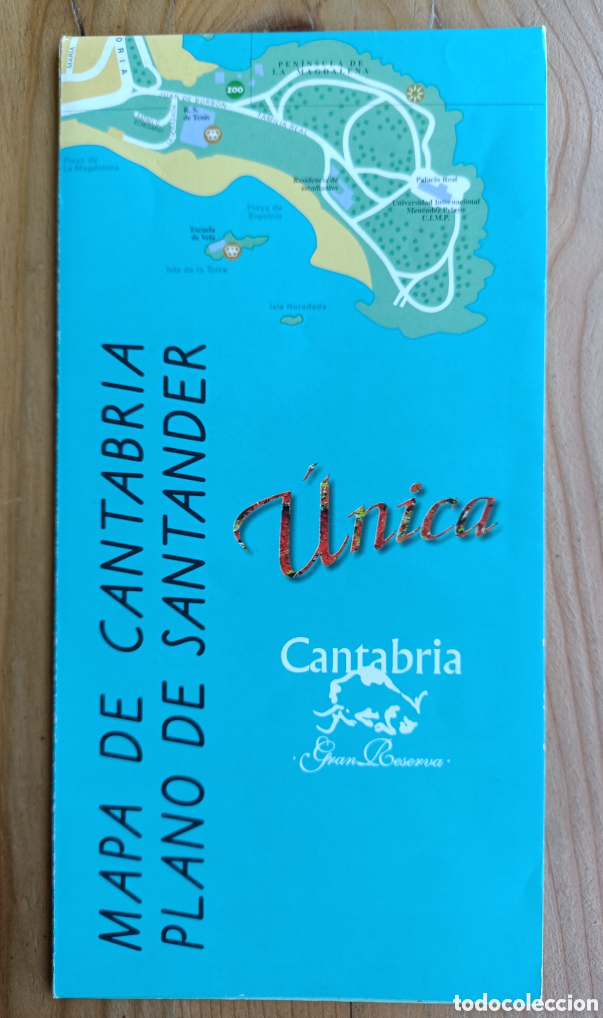 Brochures de tourisme: Antiguo plano de Santander y mapa de Cantabria, Julio 1998