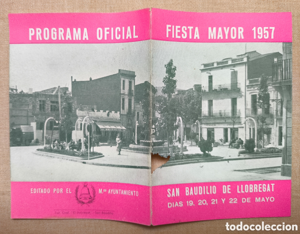 Travel Brochures: SANT BOI DE LLOBREGAT SAN BAUDILIO PROGRAMA FIESTA MAYOR FOLLETO 1957