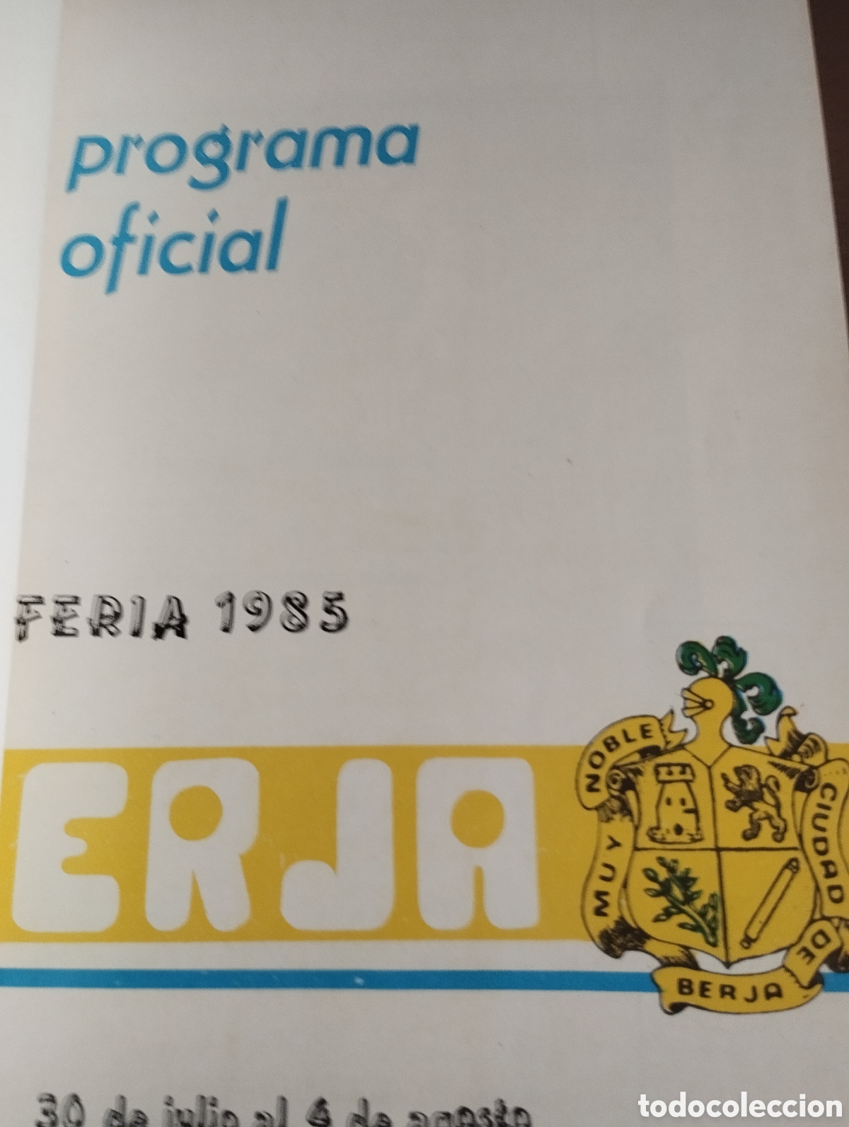 Folletos de turismo: PROGRAMA FERIA DE BERJA -ALMERIA 1985 - Foto 2