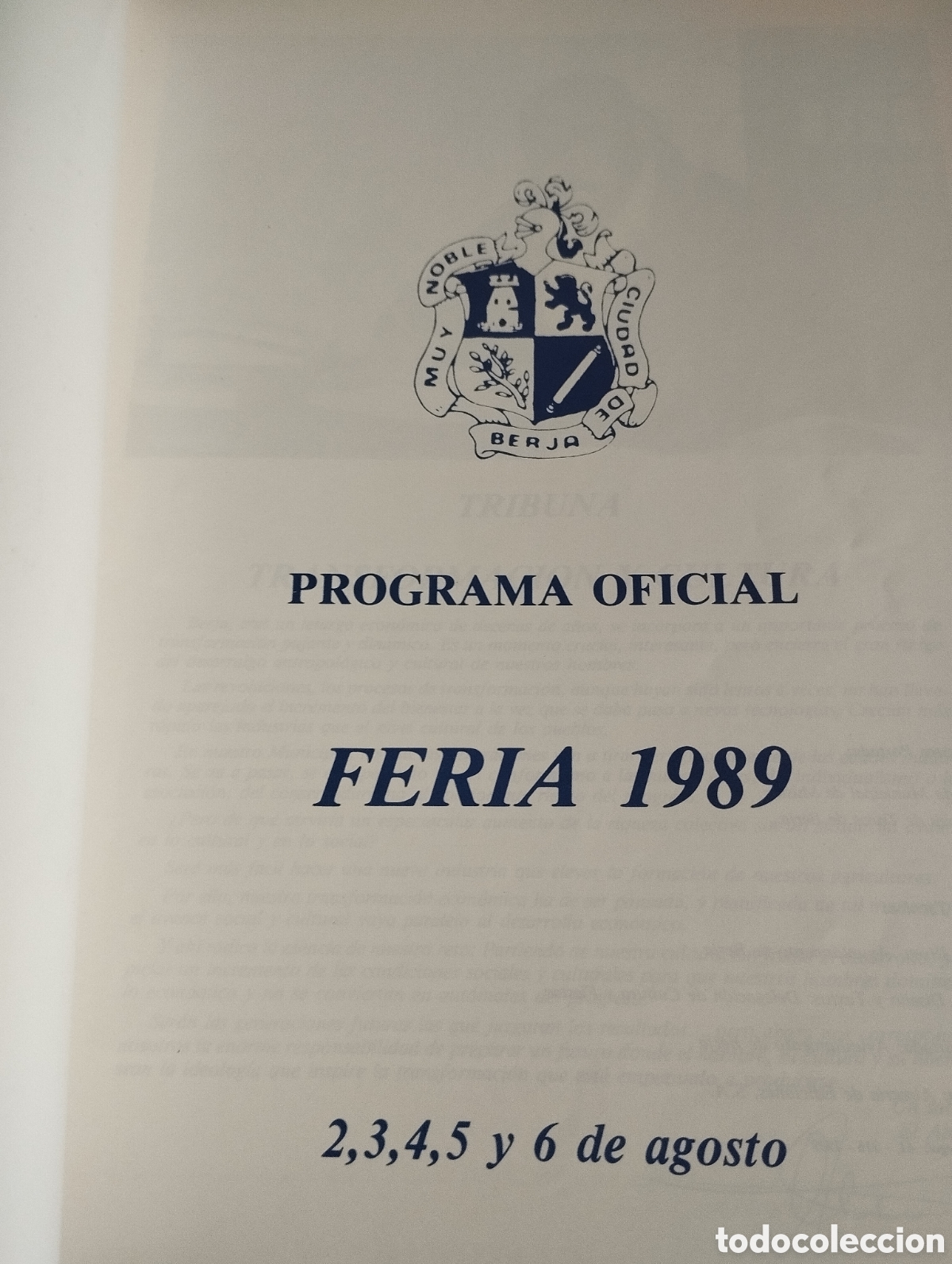 Folletos de turismo: PROGRAMA FERIA DE BERJA -ALMERIA 1989 - Foto 2