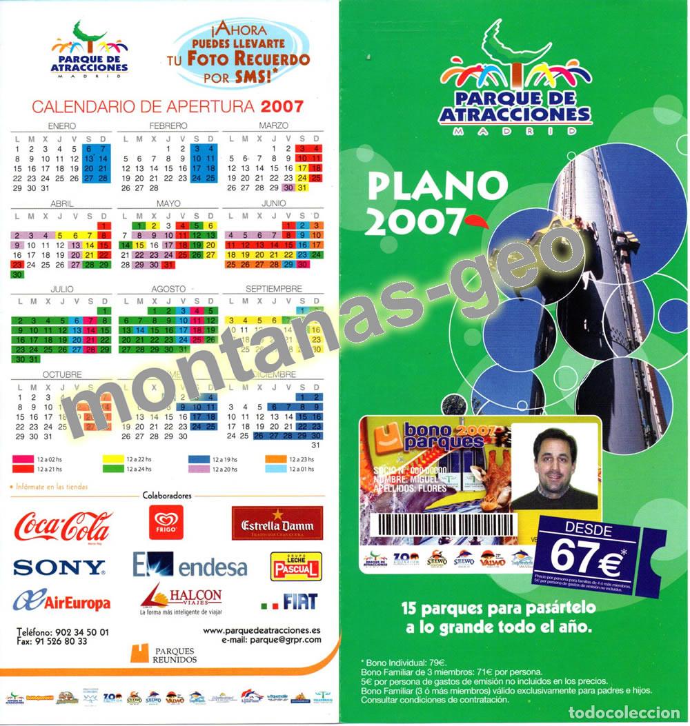 Travel Brochures: Flyer Parque de Atracciones de Madrid 2007 &ndash; Mapa, Zonas Tem&aacute;ticas y M&aacute;s