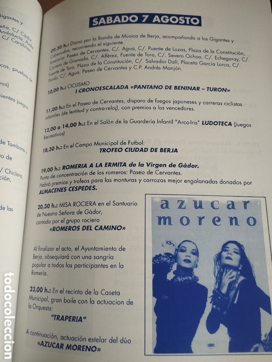 Folletos de turismo: PROGRAMA FERIA DE BERJA -ALMERIA 1993 - Foto 8