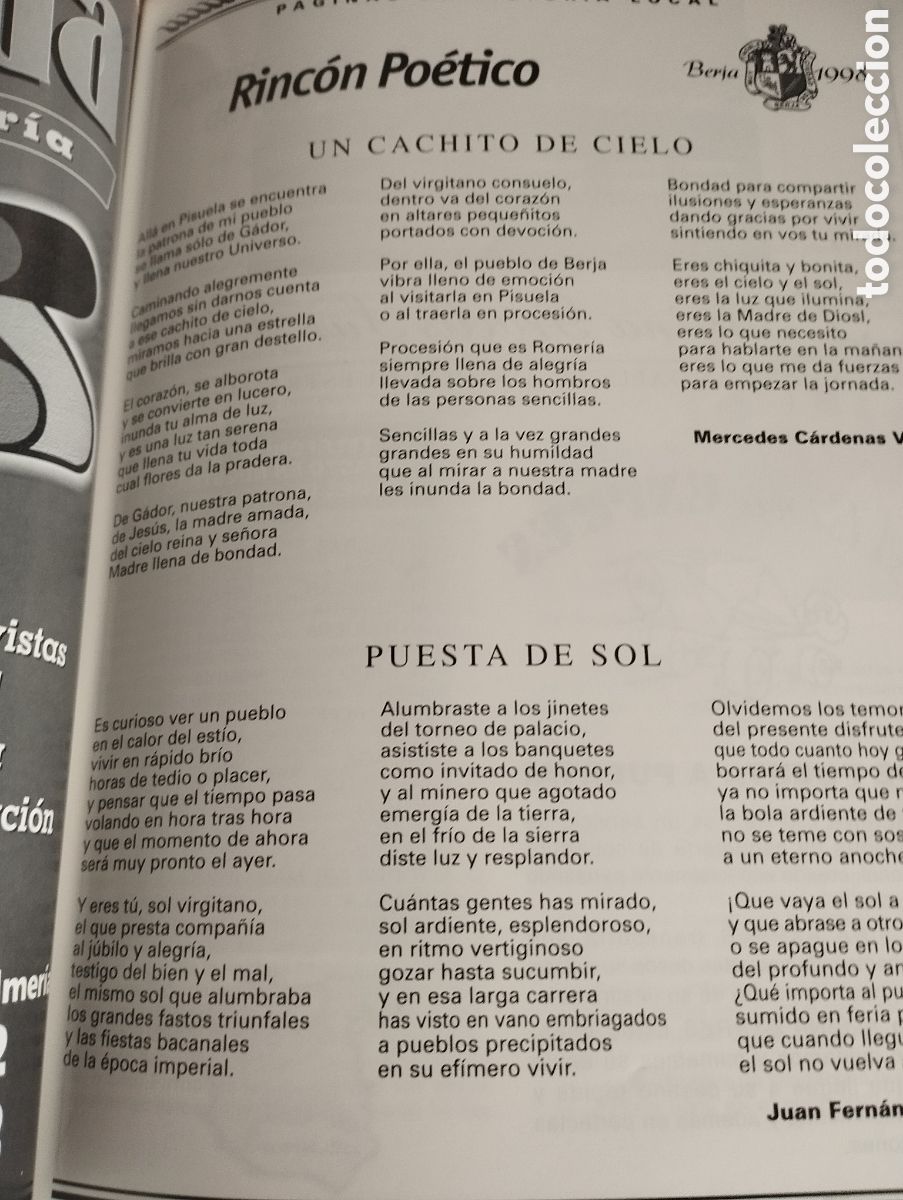 Folletos de turismo: PROGRAMA FERIA DE BERJA -ALMERIA 1998 - Foto 5